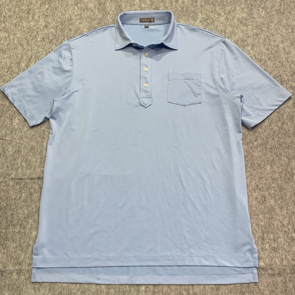 Peter Millar Men's Summer Comfort Blue  Polo Shirt - Size L